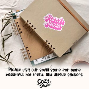 Punch Nazis Sticker, Anti Capitalist Political, Leftist Democrat, Protest Waterproof Vinyl Die-cut Stickers Laptop Gifts 画像 3