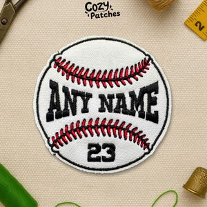 Custom Name Patch Personalized Name Number Baseball Patches, Softball Sport Team Gifts Coach Patch Applique for Clothes Hats Backpacks