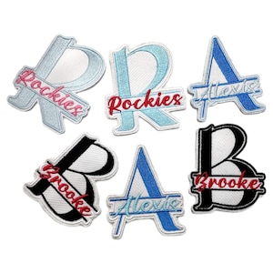 Custom Monogram Name Patch, Personalized Custom Monogram Name Letter Badge Patches Iron On Sew On Patch Applique for Clothes Hats Backpacks
