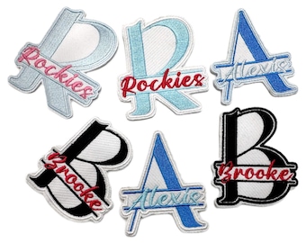 Custom Monogram Name Patch, Personalized Custom Monogram Name Letter Badge Patches Iron On Sew On Patch Applique for Clothes Hats Backpacks