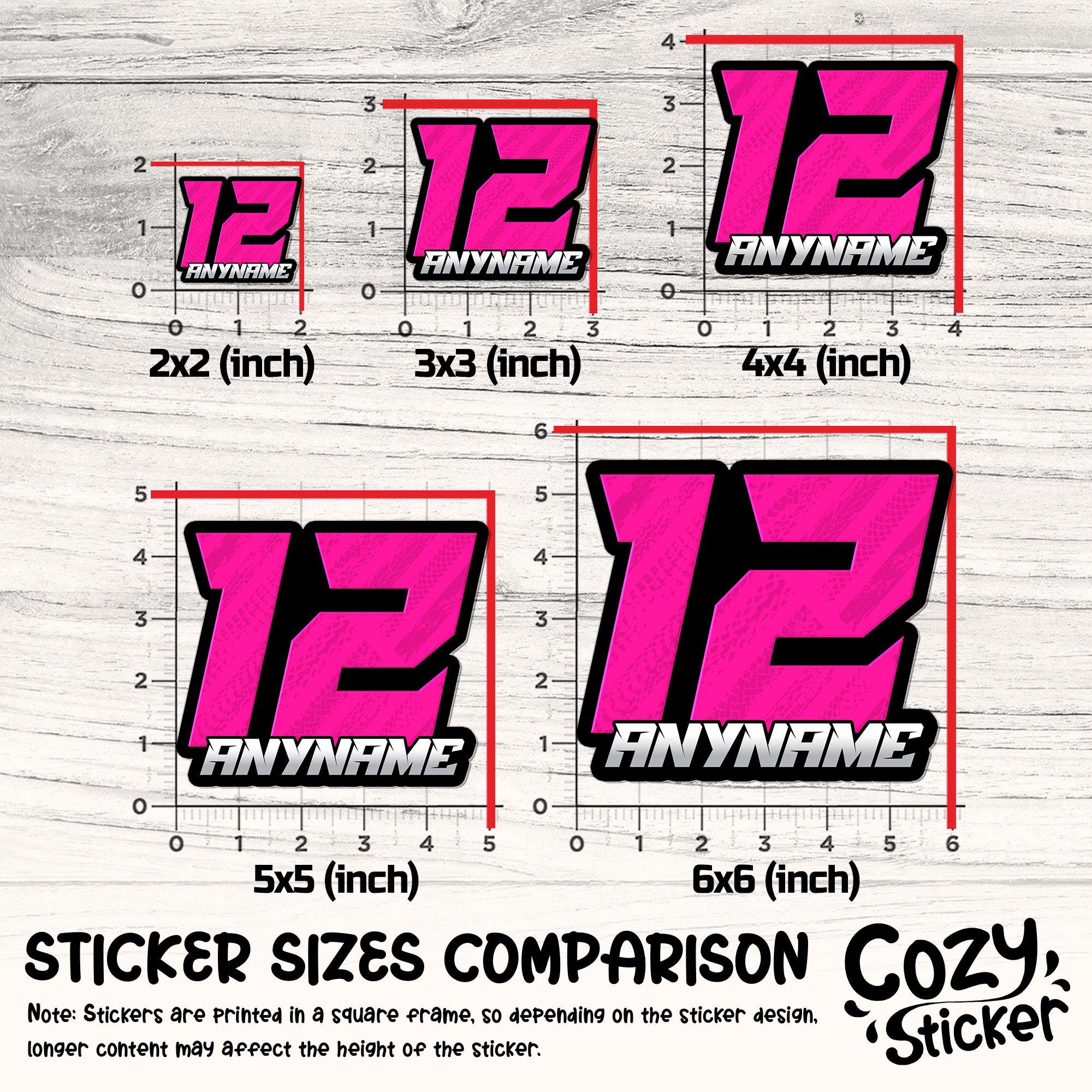 Custom Racing Sticker Personalized Number With Name Plate Decal Number ...