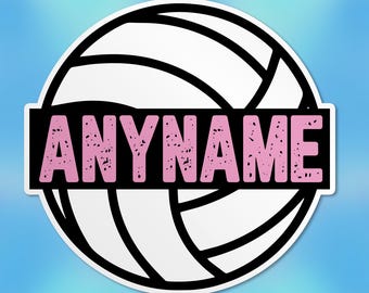 Pegatinas personalizadas de voleibol con nombre para la pelota, pegatinas de vinilo troqueladas impermeables para amantes del deporte, regalo para equipos de voleibol.