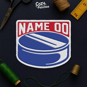 Personalized Custom Name Hockey Patch Team Name Player Hockey Patch Sport Lover Embroidery Patch Applique for Clothes Hats Backpack Clothing
