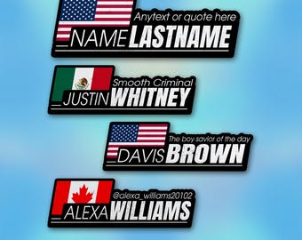 Custom Name Sticker, Personalized Country Flag Name And Last Name Waterproof Vinyl Sticker Flag Name Decals