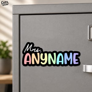 Personalized Teacher Name Rainbow Letter Magnet, Custom Classroom Back To School Fridge Magnet, Student Teacher Appreciation Gift Decor