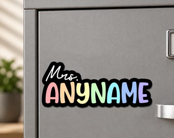 Personalized Teacher Name Rainbow Letter Magnet, Custom Classroom Back To School Fridge Magnet, Student Teacher Appreciation Gift Decor