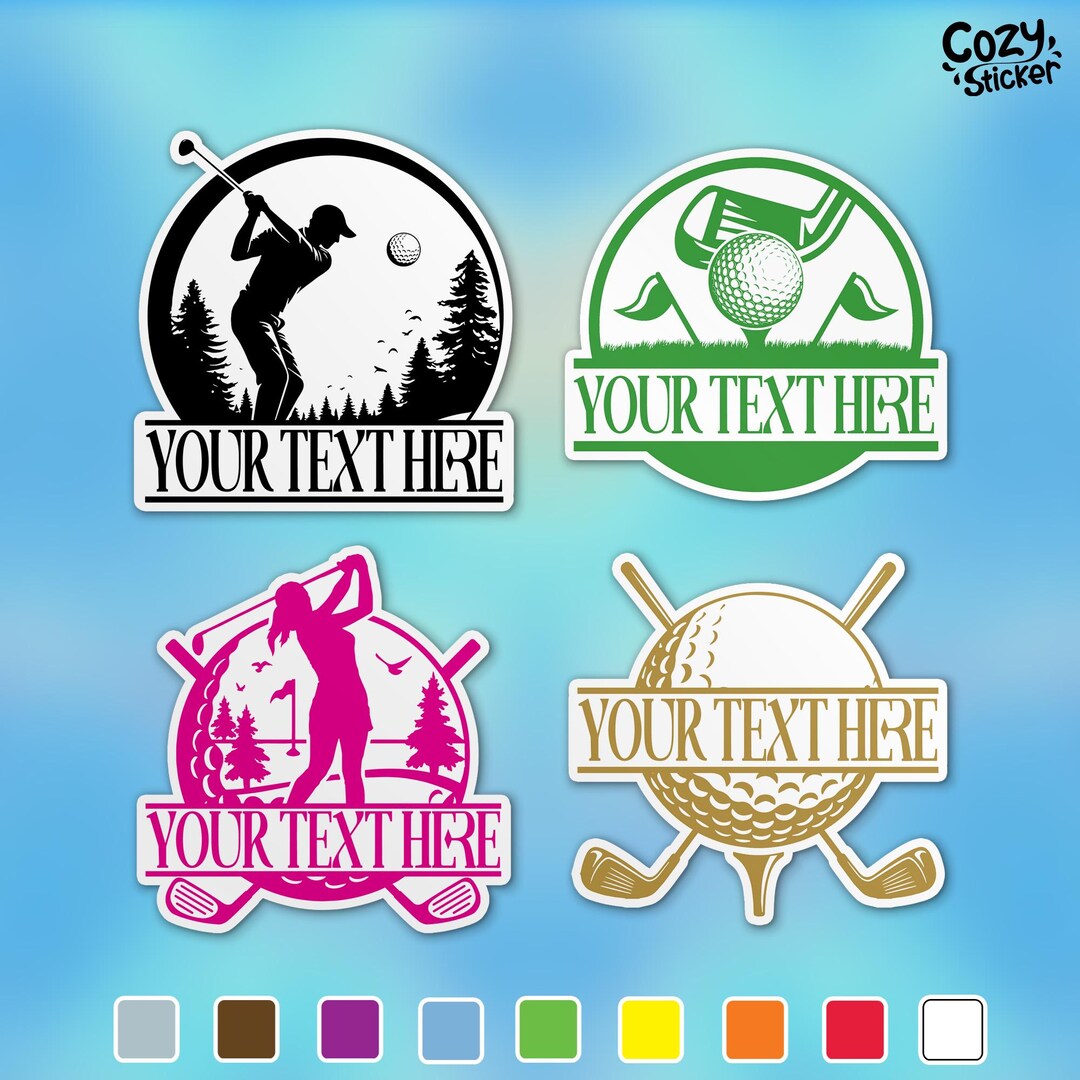 Custom Golf Name Sticker, Personalized Golf Sports Team Name Stickers ...