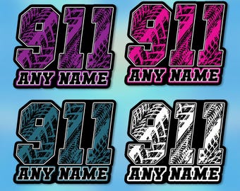 Pegatinas de carreras personalizadas, calcomanías de vinilo impermeables con texto, nombre y número para parachoques de motocicleta.