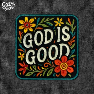 God Is Good Patch, Christian Religious Faith Bible Verse Patch Applique for Hats Backpacks Jackets Gifts for Her Him