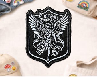 St. Michael Patch, Saint Michael Catholic Christians Religious Faith Embroidered Patch for Hat Backpack Jacket Gift Shirt