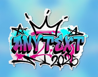 Custom Graffiti Name Sticker, Personalized Colorful Graffiti Wall Art Drip Name Cooler Waterproof Vinyl Die-Cut Sticker Gifts for Laptop