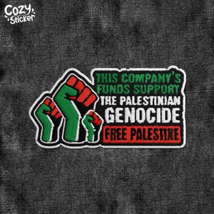 Support The Palestinian Genocide Patch, Free Palestine, Save Gaza Embroidered Patches Smut  Patch Applique for Clothes Hats Backpacks Gifts