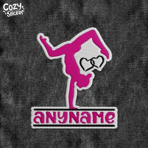 Custom Gymnast Name Patch, Personalized Gymnastics Gymnast Mom Yoga Sports Lover Patches Name Patch Applique for Clothes Hats Backpacks