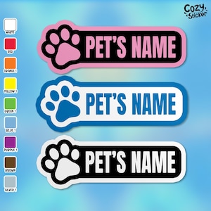 Custom Pet Name Sticker, Personalized Decals for Dog Food Bowl Waterproof Vinyl Die-Cut Sticker Food bowl Pet Decal Cat Name Stickers Gifts