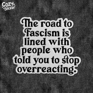 The Road To Fascism Patch, Antifascist, Socialist, Democracy, Political Embroidery Patches Applique for Clothes Hats Backpacks Clothing