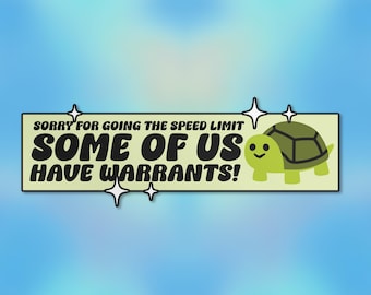 Sorry For Going The Speed Limit Sticker, Cute Turtle, Low Driving, Driver Stickers Waterproof Vinyl Die-cut Sticker Funny Sarcasm Stickers
