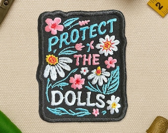 Protect The Dolls Patch, Trans Rights, LGBTQ Equality, Human Rights Embroidered Patches Applique for Clothes Hats Backpack Bag Gift Jean