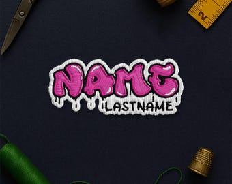 Custom Bubble Name Patch, Personalized Cute Graffiti Name Last Name Patch Applique for Clothes Hat Backpack Gift Jacket Bag