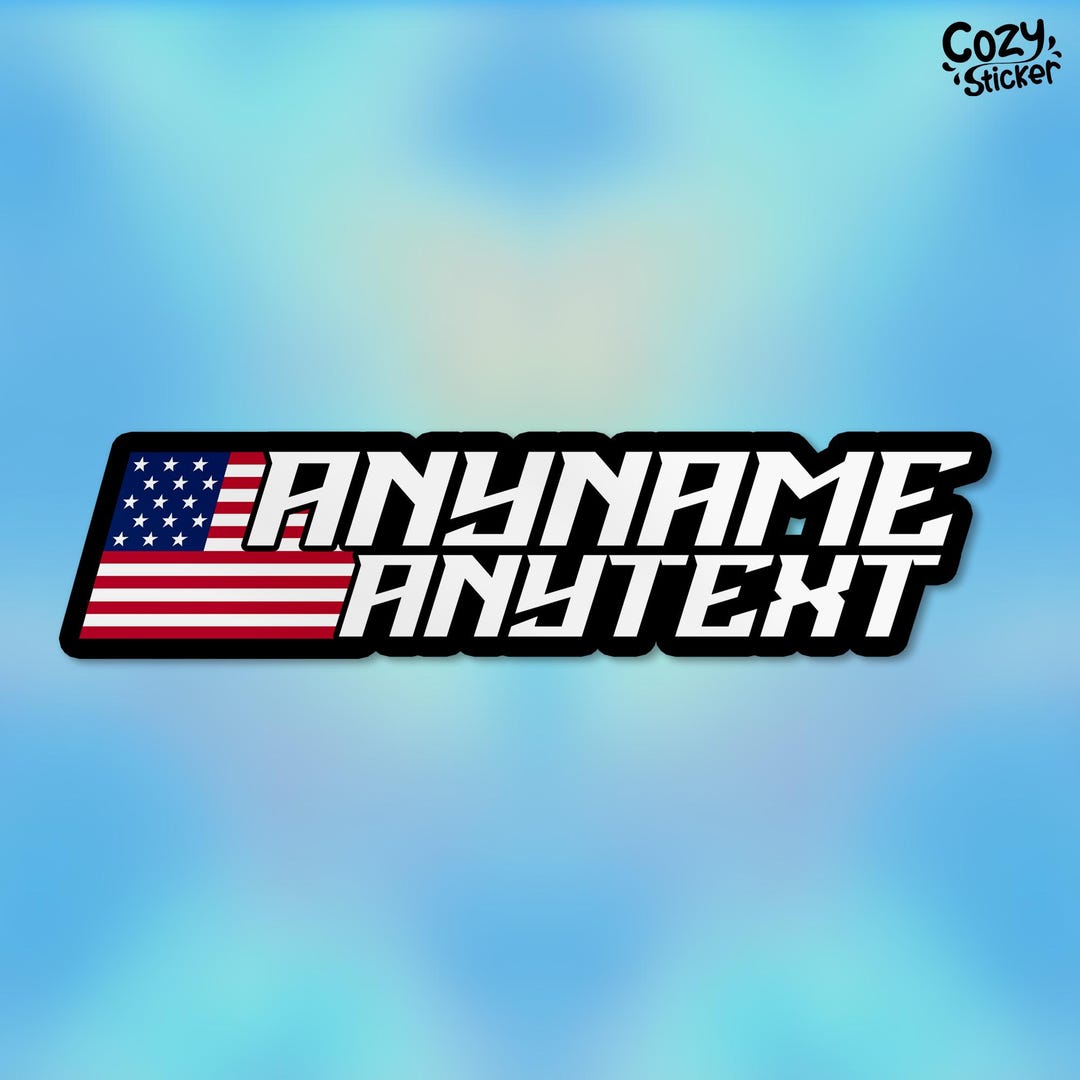 Custom Racing Decals Flags Custom Name Racing Sticker Personalized Race Flag Waterproof Vinyl ...
