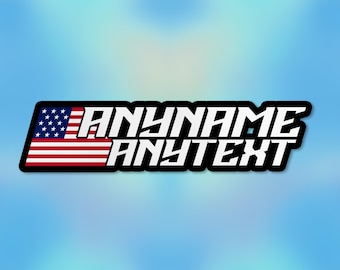 Custom Name Racing Sticker Personalized Race Flag Waterproof Vinyl Sticker for Vehicle Bike Cars Fully Custom Racing Graphics Decals