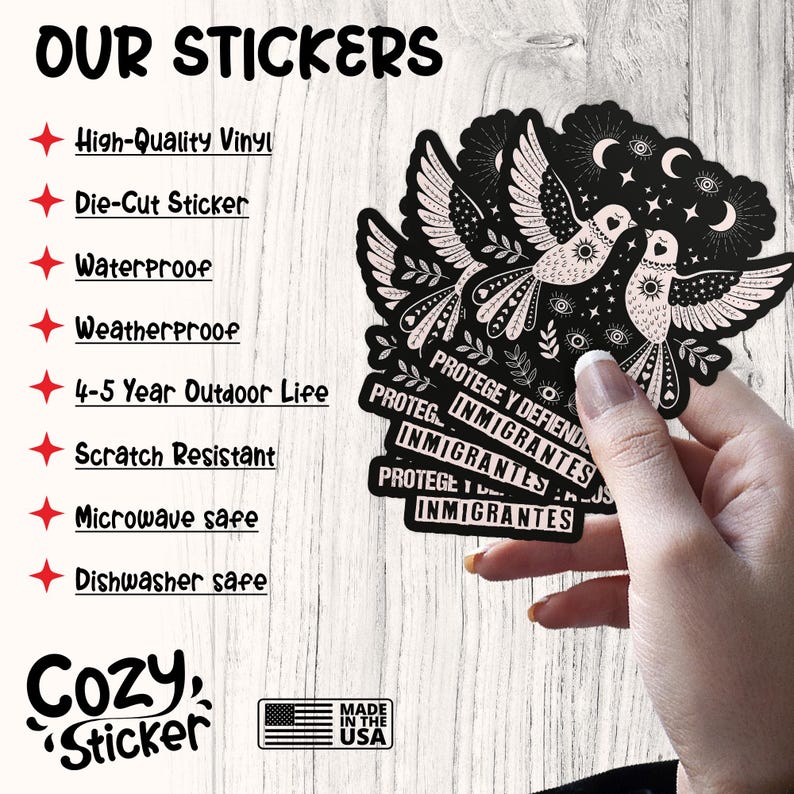 Protege Y Defiende A Los Inmigrantes Sticker, Protect Immigrants Refugee Support Sticker for Laptop Sticker Birthday Gift Her Him Adults Kid imagem 5