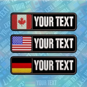 Custom Embroidery Patches Name, Personalized Name National Flag Tag Iron On Patch Applique for Clothes Hats Backpacks