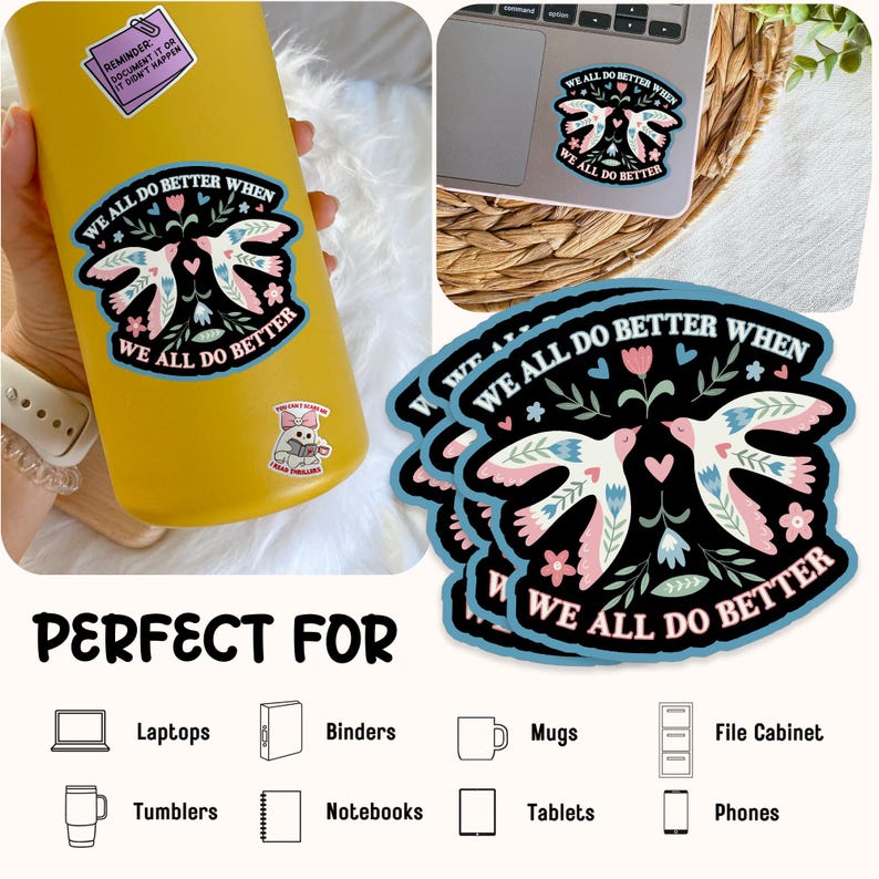 Political Stickers, Positive Motivational, Liberal Democrat Waterproof Vinyl Stickers Die-cut Laptop Gifts image 3