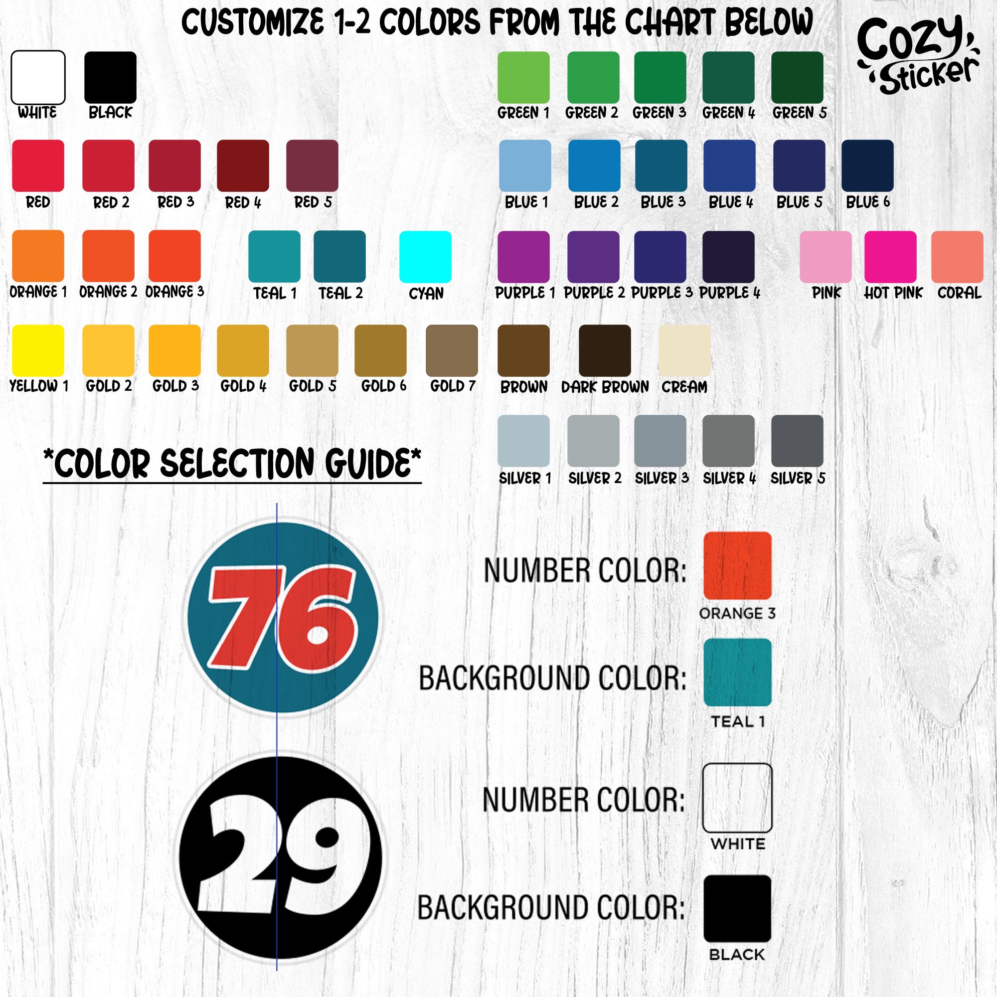 Custom Circle Racing Number Sticker, Personalized Old School Racing ...