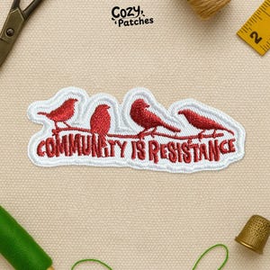 Community Is Resistance Patch Anarchist Leftist LGBTQ Political Human Rights Embroidered Patches Applique for Clothes Hats Backpack Clothing