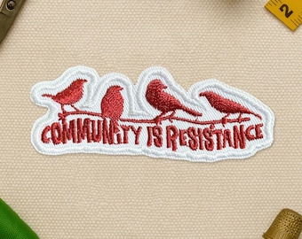 Community Is Resistance Patch Anarchist Leftist LGBTQ Political Human Rights Embroidered Patches Applique for Clothes Hats Backpack Clothing