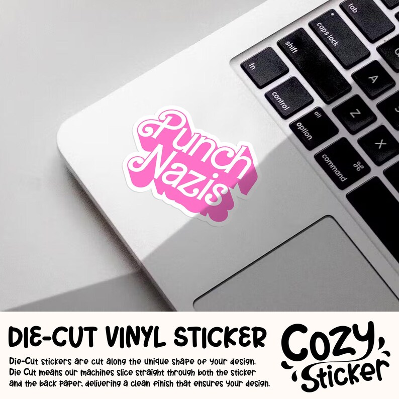 Punch Nazis Sticker, Anti Capitalist Political, Leftist Democrat, Protest Waterproof Vinyl Die-cut Stickers Laptop Gifts 画像 5