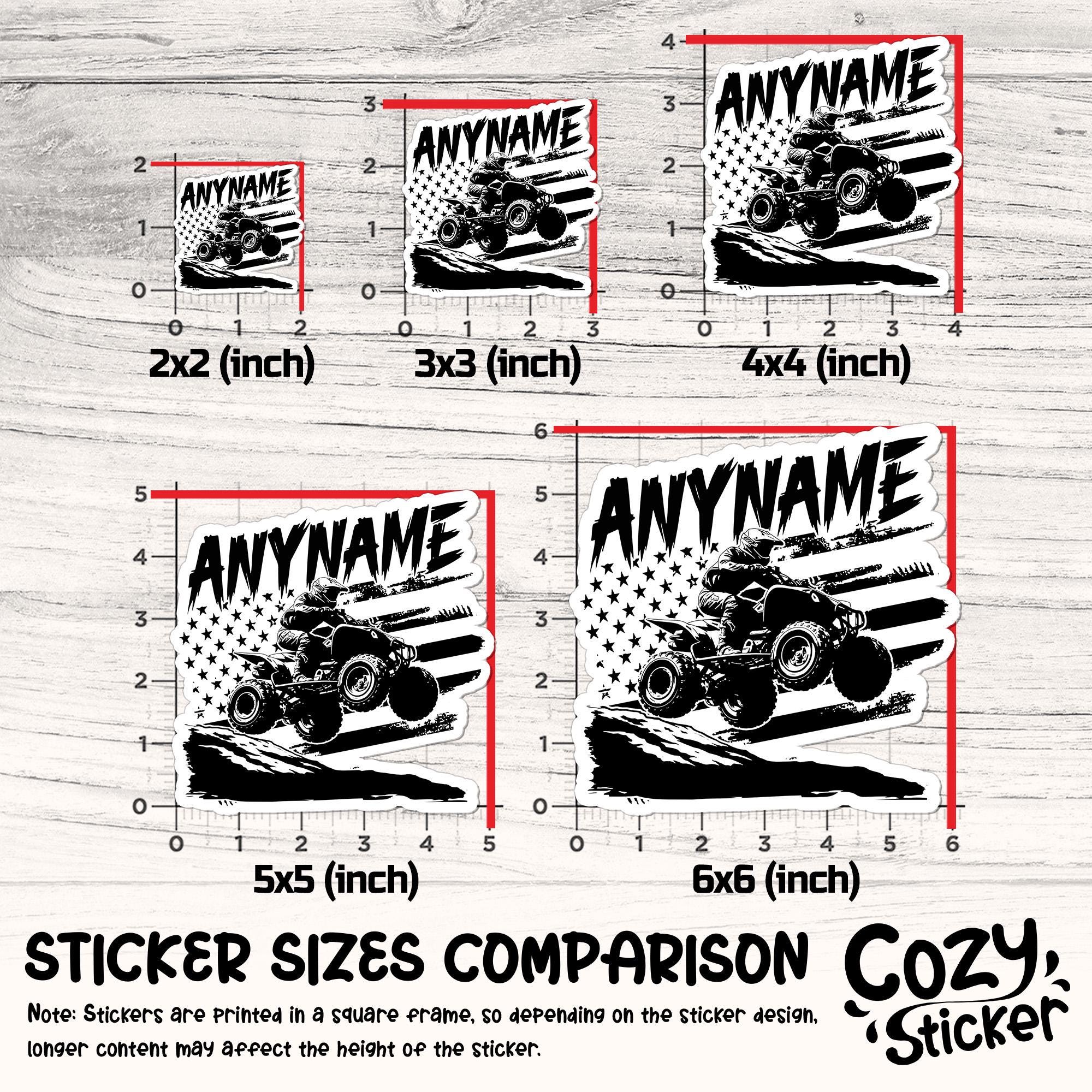 Custom ATV Rider Sticker, Personalized Name Four Wheeler, Off-road ...