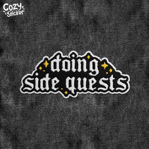 Doing Side Quests Patch, Adhd Awareness, Mental Health Bookish Embroidered Patches Smut  Patch Applique for Clothes Hats Backpacks Gifts