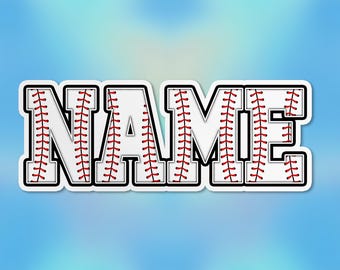 Custom Name Sticker, Baseball Softball Helmet Decal, Personalized Name Sport Vinyl Sticker Laptop Decal Water Bottle Gifts for Her Him