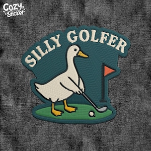 Silly Golfer Patch, Funny Sarcastic Snarky Quote Golf Lover Embroidered Patches Applique for Clothes Hats Backpacks