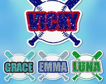 Autocollants personnalisés de nom de balle-molle de base-ball, nombre personnalisé d'équipe de sport pour l'entraîneur, autocollant en vinyle pour ordinateur portable, bouteille d'eau, cadeaux