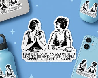 I Am Not As Mean Sticker, Sarcastic Stickers Funny Sarcasm Sassy Quotes Waterproof Vinyl Stickers, Laptop, Kindle, Water Bottle