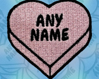 Personalized Name Patch, Word or Date Iron on Patches Backpacks, Candy Heart Patches Sew On Patch Applique for Clothes Hats Backpacks
