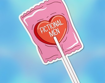 Fictional Men Sucker Lollipop Sticker, Reader Lover, Book Character, Bookish Waterproof Vinyl Stickers, Laptop, Water Bottle, Kindle Gifts