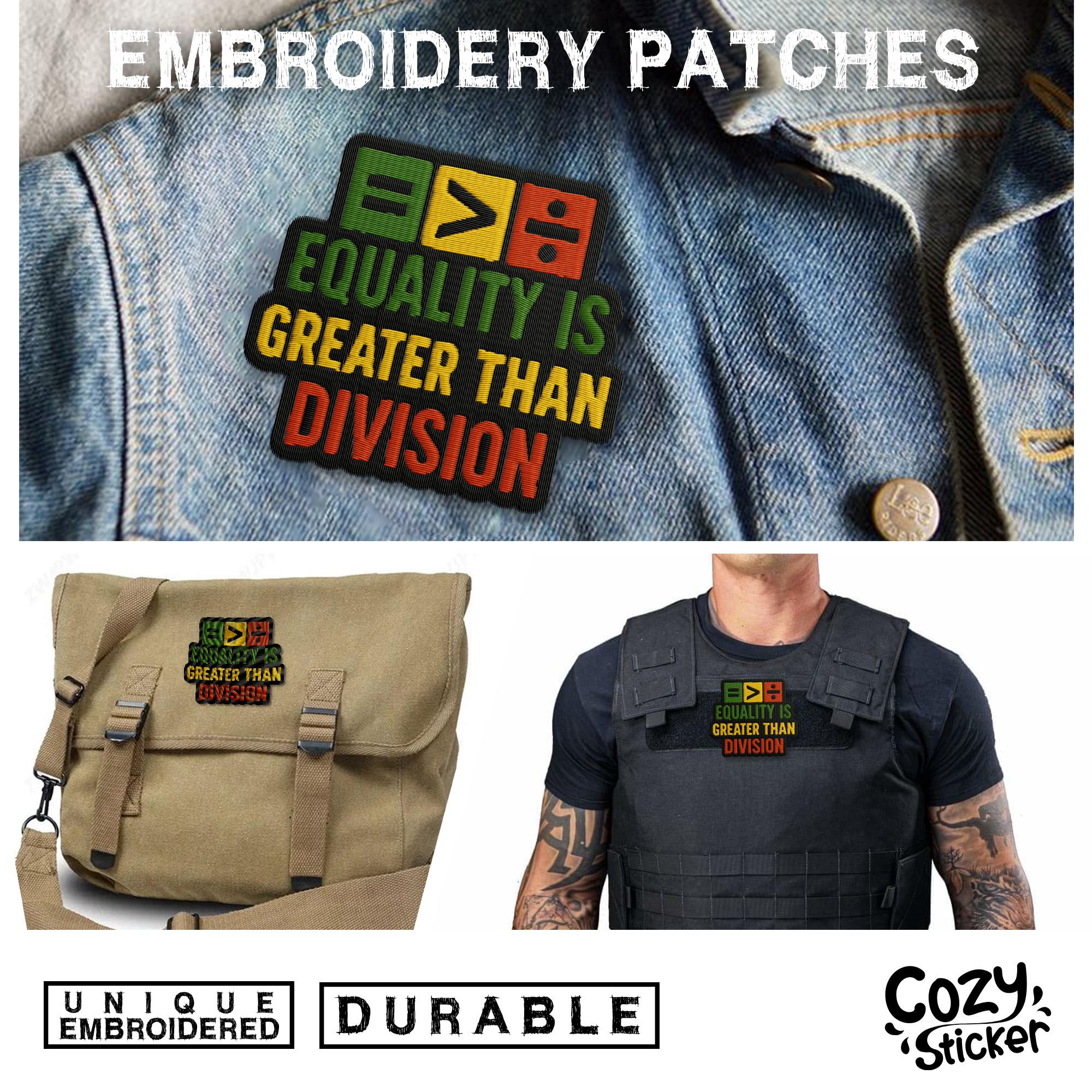 Equality is Greater Than Division Patch, Black Proud, Equal Rights ...