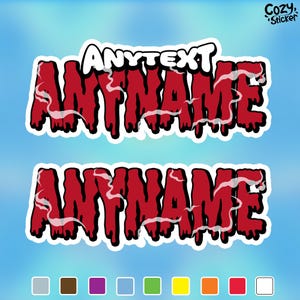 Custom Name Sticker Personalized Graffiti Drip Name Decal Graphics Waterproof Vinyl Die-Cut Sticker Gifts for Laptop, Kindle