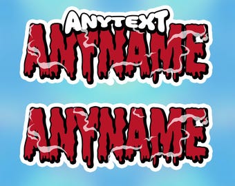 Custom Name Sticker Personalized Graffiti Drip Name Decal Graphics Waterproof Vinyl Die-Cut Sticker Gifts for Laptop, Kindle