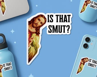 Peeking Jesus Sticker, Kindle Bookish Stickers, Smut Romance Booktok Book Lover Waterproof Vinyl Stickers Die-cut Laptop Gifts