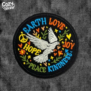 Peace Love Patch, Faith Hope Peace Kindness, Motivational Inspirational Patch Applique for Hats Backpacks Jackets Gifts for Her Him