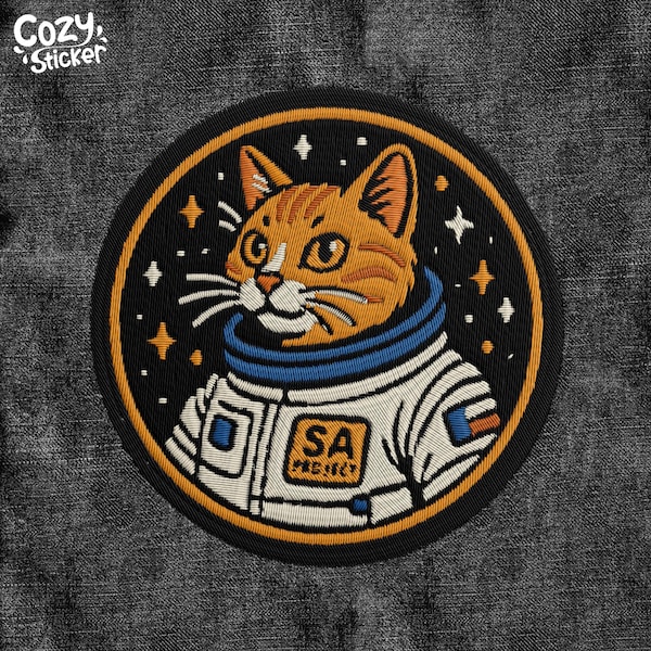 Space Explorer Cat Patch, Embroidery Patches Cool Astronaut Cat Patch, Cat Lover Patch Applique for Clothes Hats Backpacks Gifts for Her Him