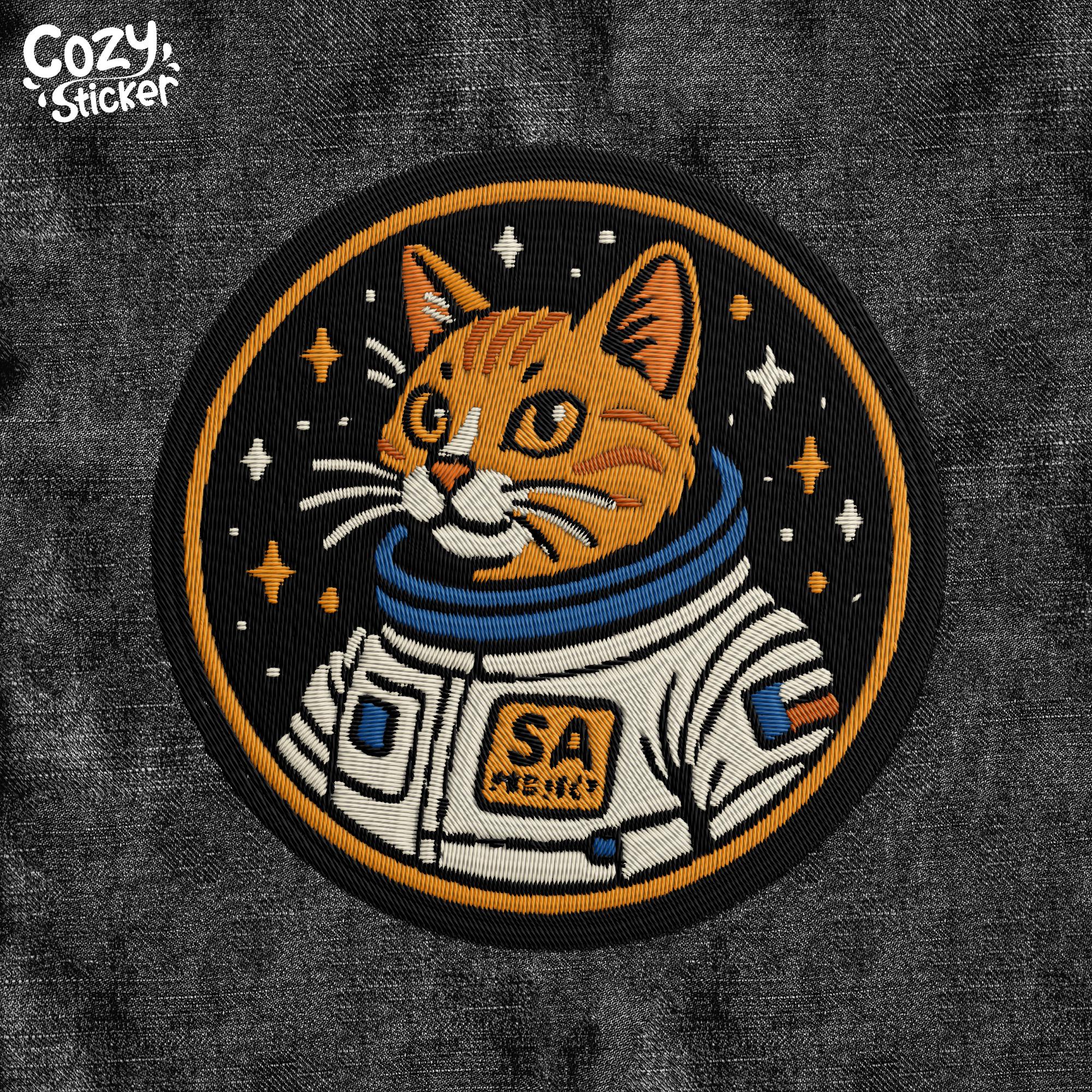 Space Explorer Cat Patch, Embroidery Patches Cool Astronaut Cat Patch, Cat Lover Patch Applique for Clothes Hats Backpacks Gifts for Her Him