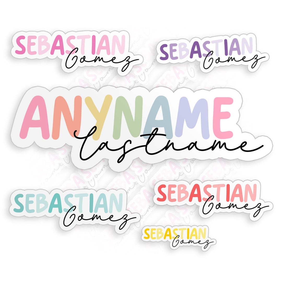 Personalized Custom Name Sticker First and Last Name Colorful Gifts for ...