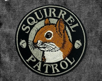 Patch patrouille écureuil, patchs brodés animaux mignons patchs brodés écureuils drôles appliqué pour vêtements chapeaux sacs à dos cadeaux