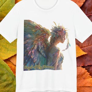 Angel Art T-Shirt,Guardian Angel Apparel,Angel Graphic Shirt,Angel Lover Shirt,Angel Fantasy Tee,Beautiful Angel T-Shirt,Unique Design Shirt