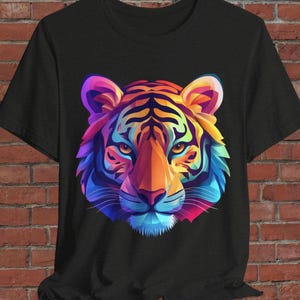 Tiger Face T-Shirt,Graphic Design Tee,Wild Animal Lover Shirt,Wildlife Print Top,Wildlife Theme T-Shirt,Tiger Graphic Tee,Tiger Art T-Shirt